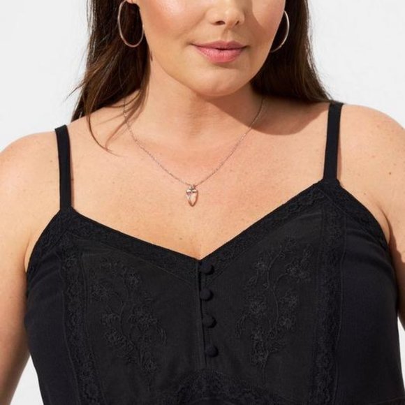 ❤️NWT VINTAGE TORRID BABYDOLL TANK - WASHABLE CRINKLE GAUZE BUTTONS - PLUS SIZE - Picture 3 of 14